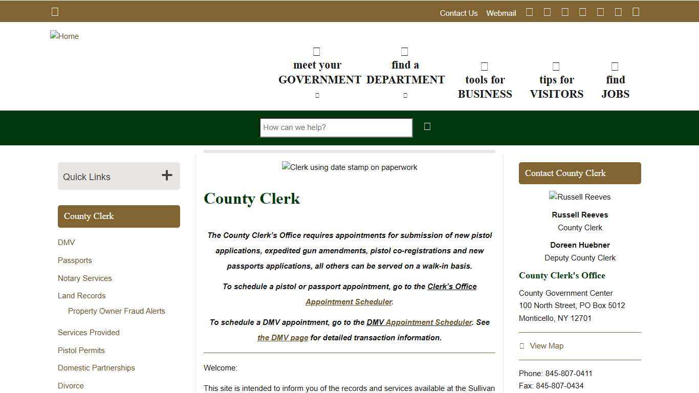 County Clerk Sullivan County NY