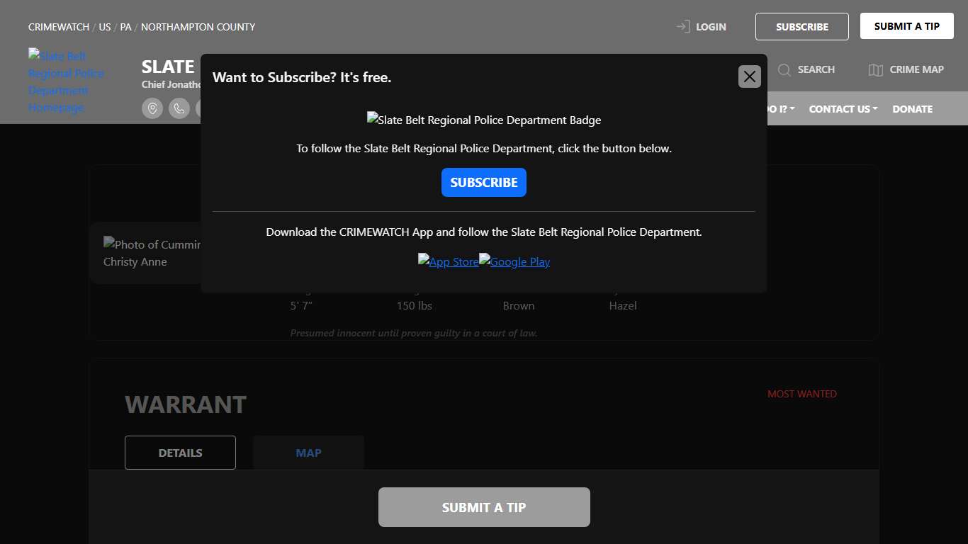 Cummings, Christy Anne - 18 3929(A)(1) - RETAIL THEFT (F3) and 1 additional charge Slate Belt Regional Police Department